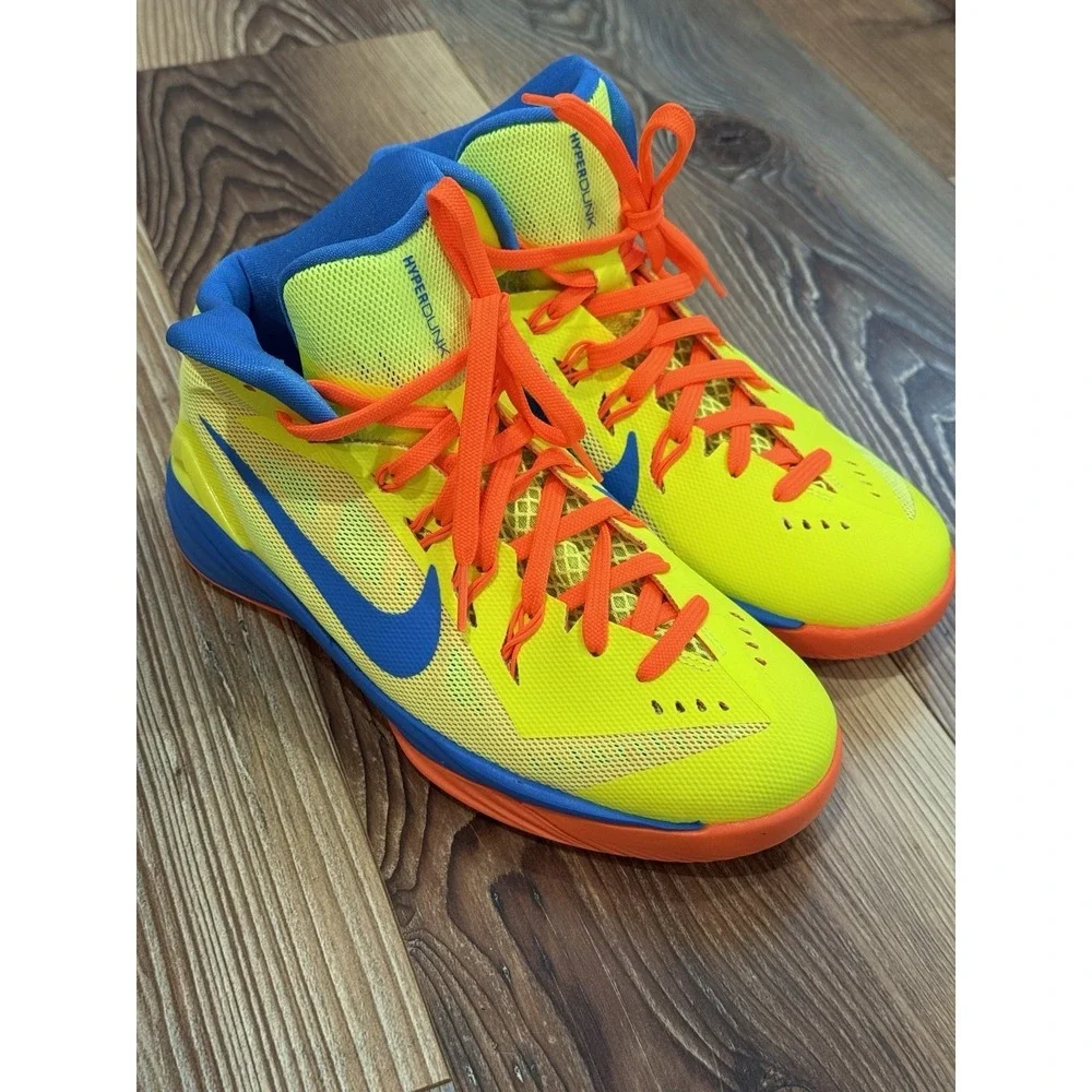 Nike Hyperdunk 2013 Youth Size 6Y Basketball Shoes Yellow Blue Orange High Tops